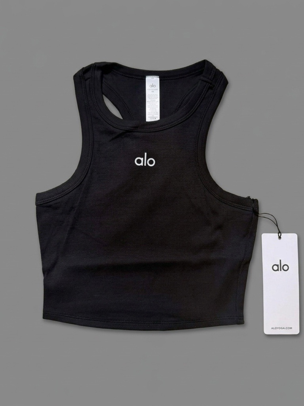 ALO Yoga Cropped Tank Black Size Small